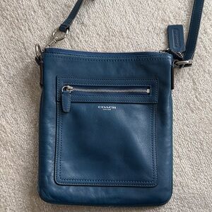 Coach Dark Blue Leather Shoulder Bag